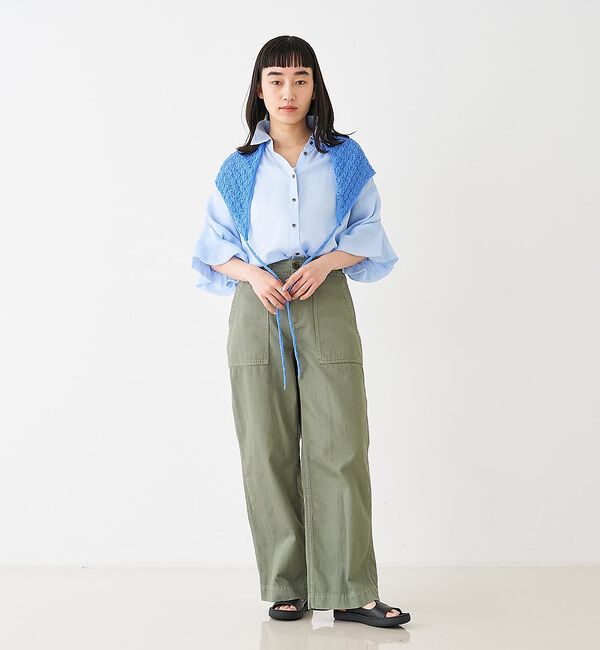 collex「ギャザー&タック半袖リネンブラウス【予約】」|シャツ・ブラウス|