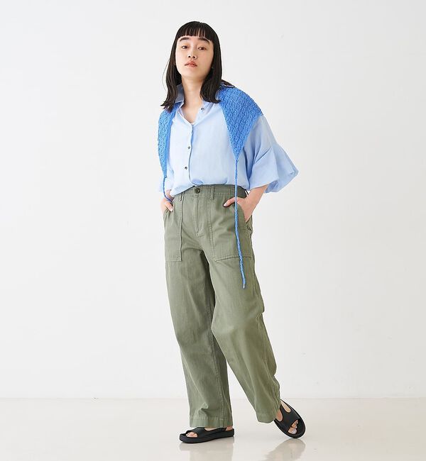 collex「ギャザー&タック半袖リネンブラウス【予約】」|シャツ・ブラウス|