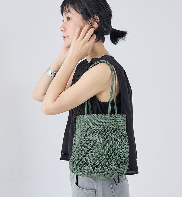 collex「【ANANS】SMALL マクラメトートバッグ　グリーン【予約】」|かごバッグ|