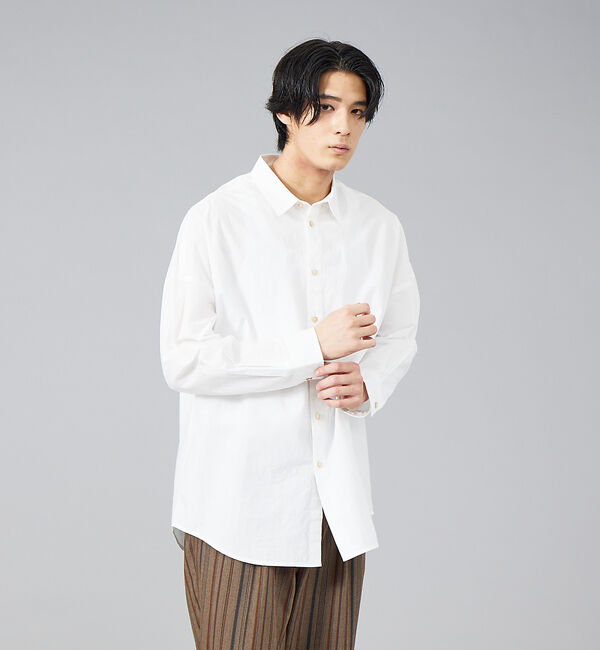 ABAHOUSE「タイプライター ワッシャー オーバーサイズ シャツ」|シャツ・ブラウス|オフホワイト