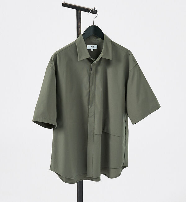 ABAHOUSE「【AH ABAHOUSE / セットアップ対応】撥水 ストレッチ 半袖シャツ」|シャツ・ブラウス|カーキ