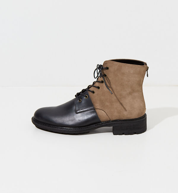alfredoBANNISTER「【定番】ベロア切替 レースアップブーツ」|ショートブーツ|