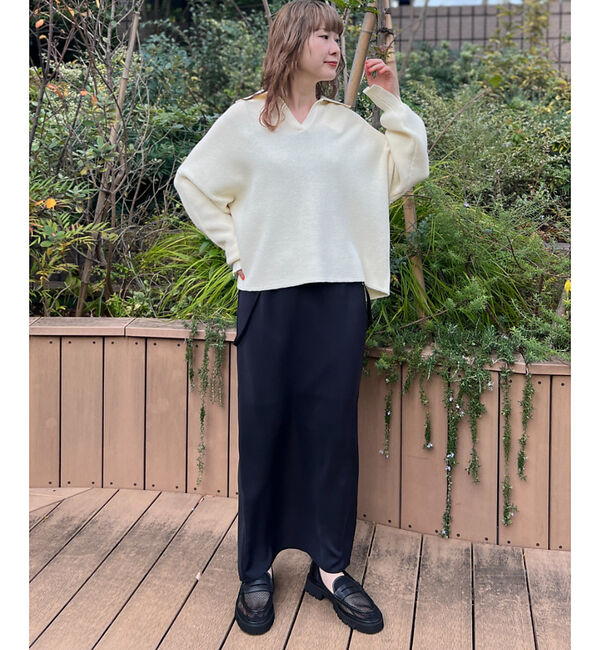 Rouge vif「衿付片畦ニットプルオーバー」|ニット・セーター|