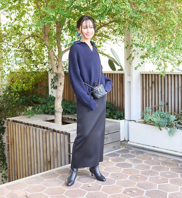 Rouge vif「衿付片畦ニットプルオーバー」|ニット・セーター|