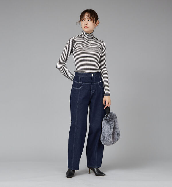 qualite「【SERGE de blue】レトロ　ウエスタンデニムパンツ」|デニム|