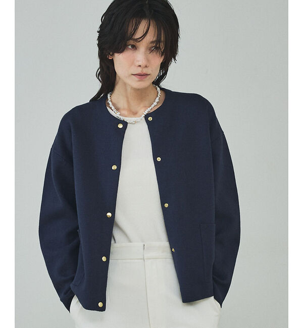 qualite「【春にちょうどいい軽羽織り】ダブルフェイスニットカーディガン」|カーディガン|