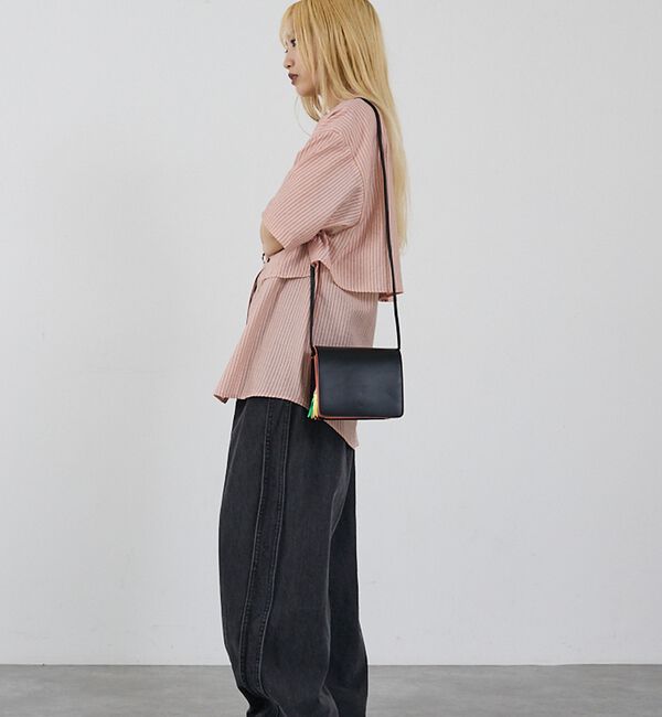 NOMINE「【cheek】Line mini shoulder カラーライン ショルダーバッ」|ショルダー・メッセンジャー|