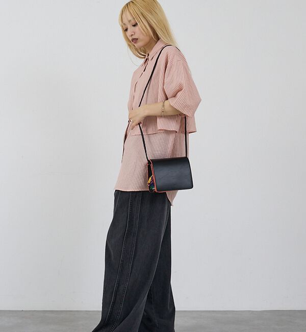 NOMINE「【cheek】Line mini shoulder カラーライン ショルダーバッ」|ショルダー・メッセンジャー|