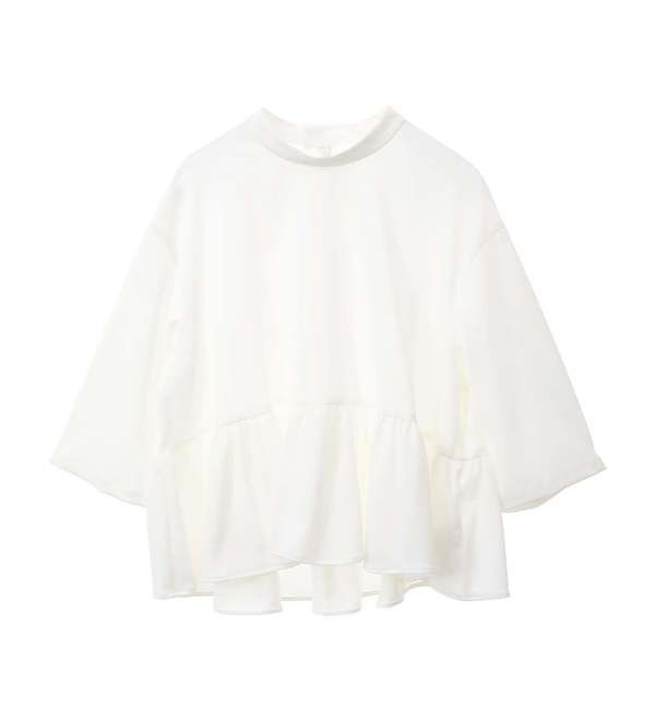 TIARA「ショートペプラムブラウス（セットアップ可）」|シャツ・ブラウス|ホワイト