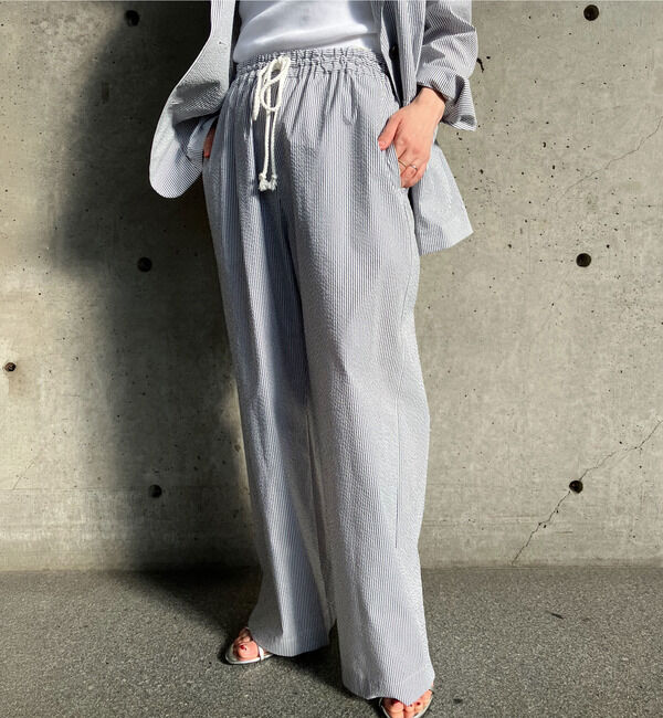 SOFFITTO「【A_/エース】ゴム仕様＆ドローコード付きリラックス ストライプパンツ」|その他|