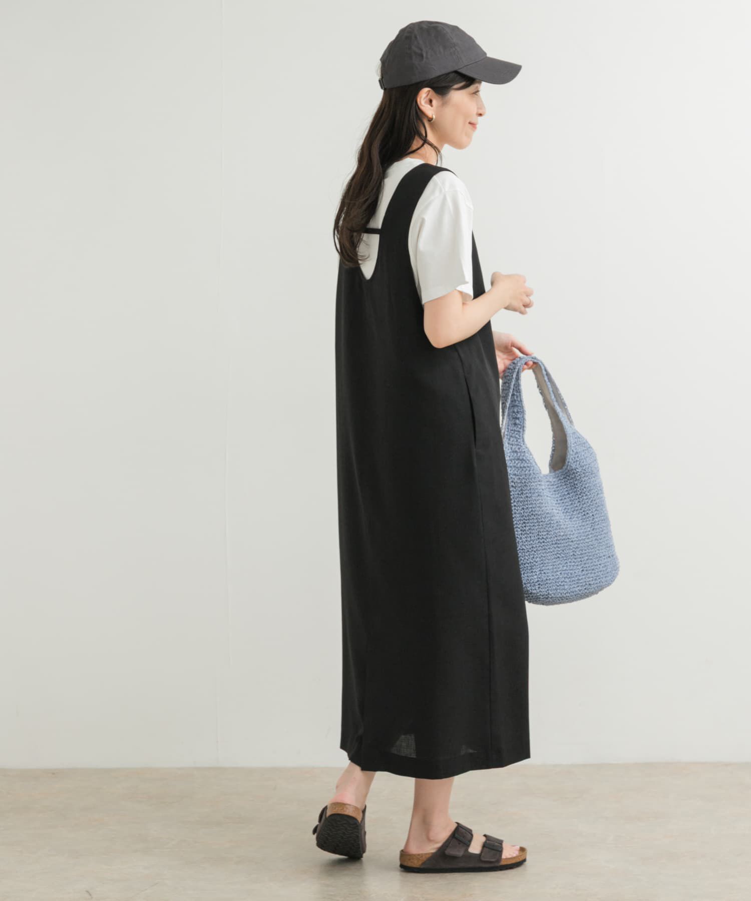 URBAN RESEARCH DOORS「ドライタッチUネックジャンパースカート」|ワンピース|