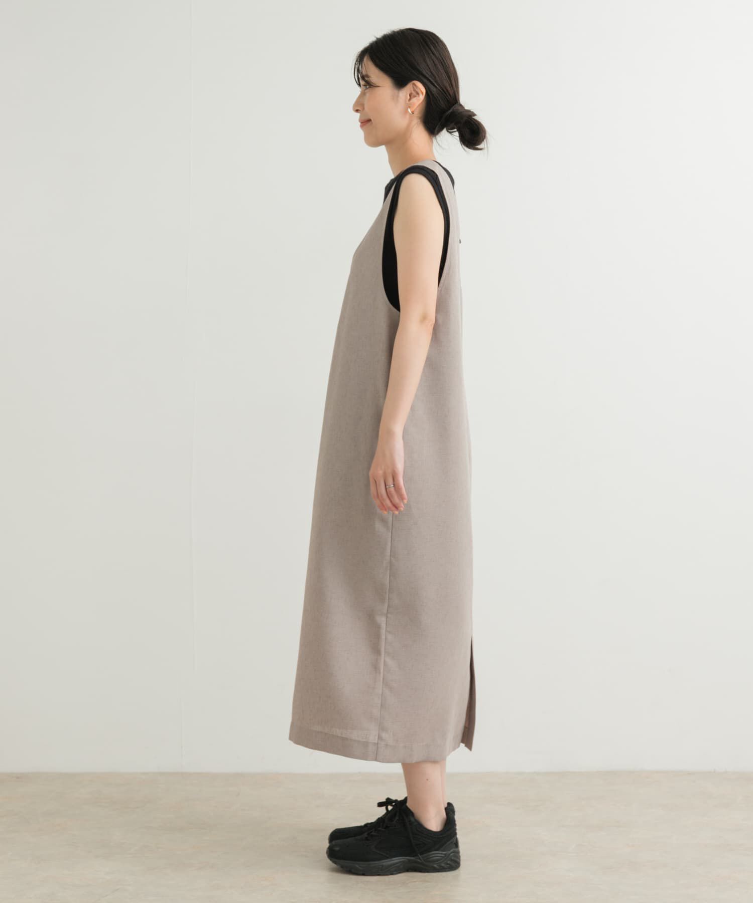 URBAN RESEARCH DOORS「ドライタッチUネックジャンパースカート」|ワンピース|