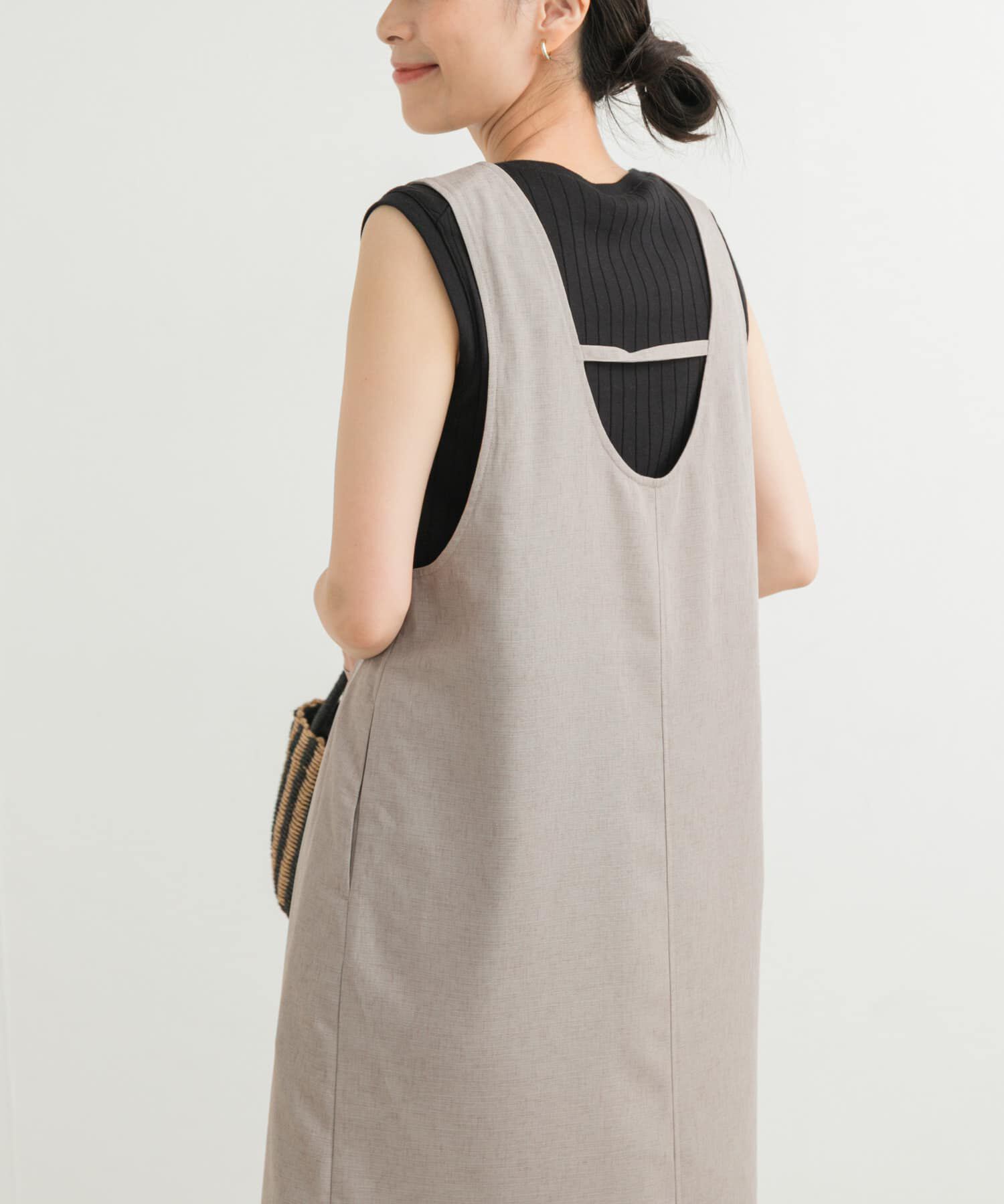 URBAN RESEARCH DOORS「ドライタッチUネックジャンパースカート」|ワンピース|