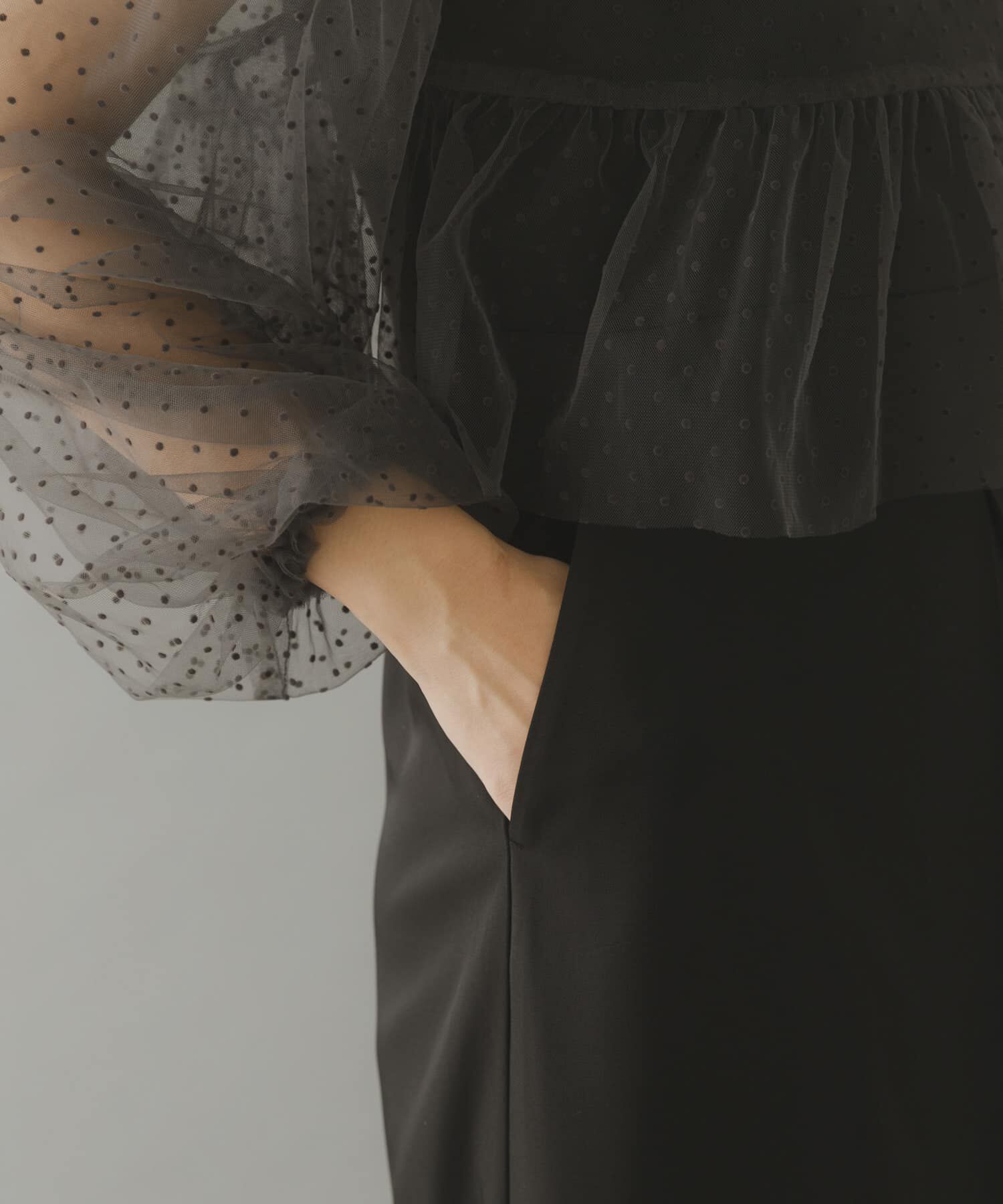 URBAN RESEARCH ROSSO「ドットチュールブラウスSETドレス」|ワンピース|