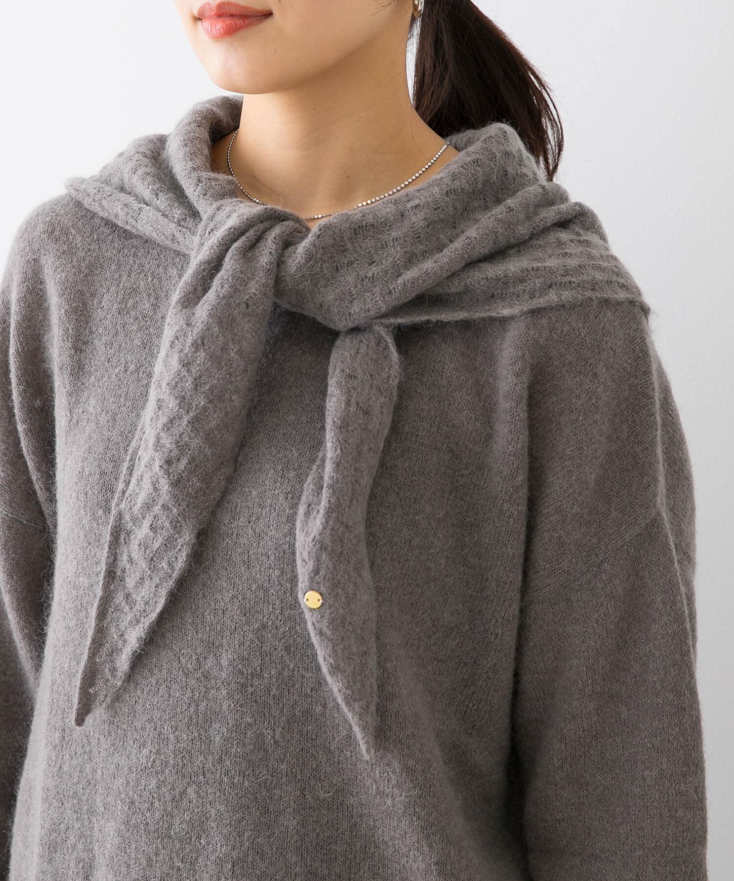 URBAN RESEARCH ROSSO「F by ROSSO　ヘアリーニットプルオーバー+ニットスカーフ」|ニット・セーター|