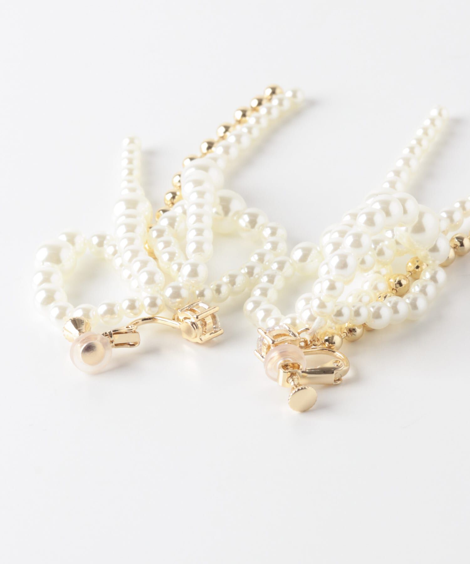 SMELLY「ビッグリボンパールイヤリング」|イヤリング|