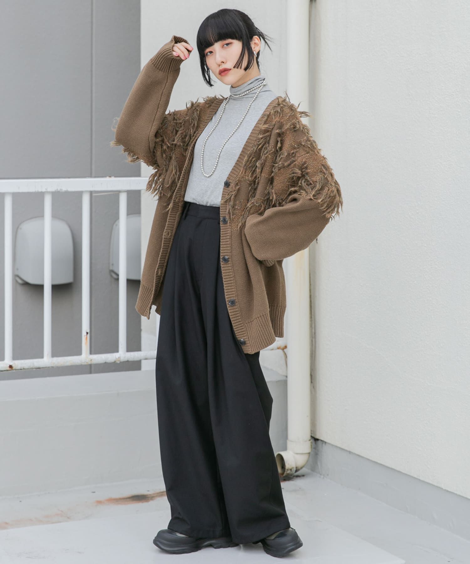  「ジャガードフリンジカーディガン」|カーディガン|