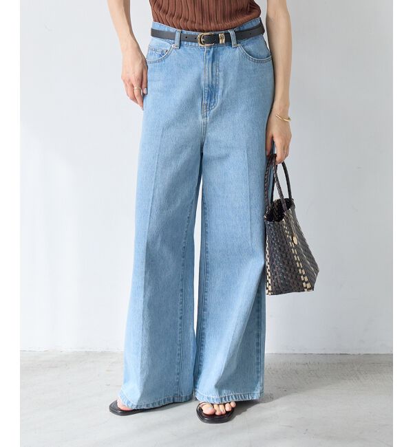  「デニムバギーパンツ」|デニム|サックス
