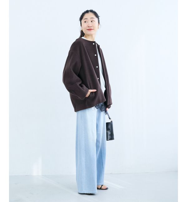  「ノーカラーコクーンミドルコート」|ノーカラーコート|