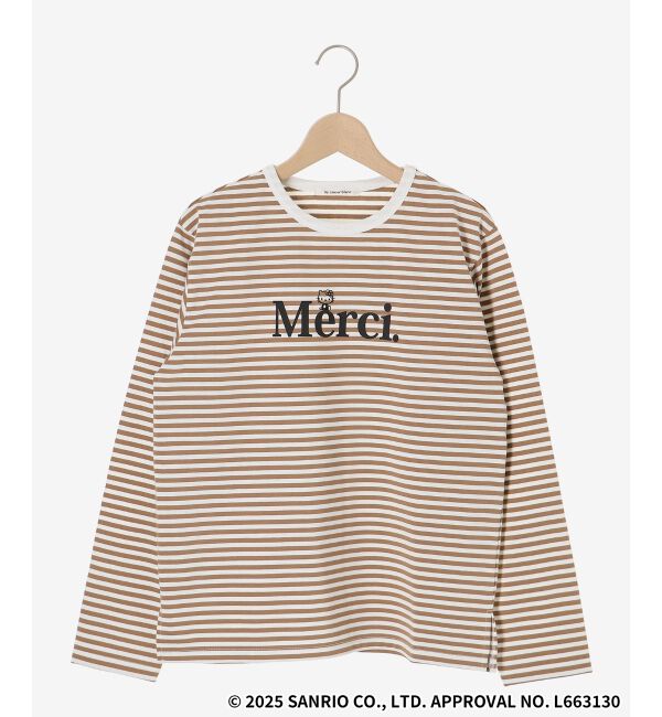  「【HELLO KITTY】Merci刺繍ボーダーロンT」|Tシャツ・カットソー|