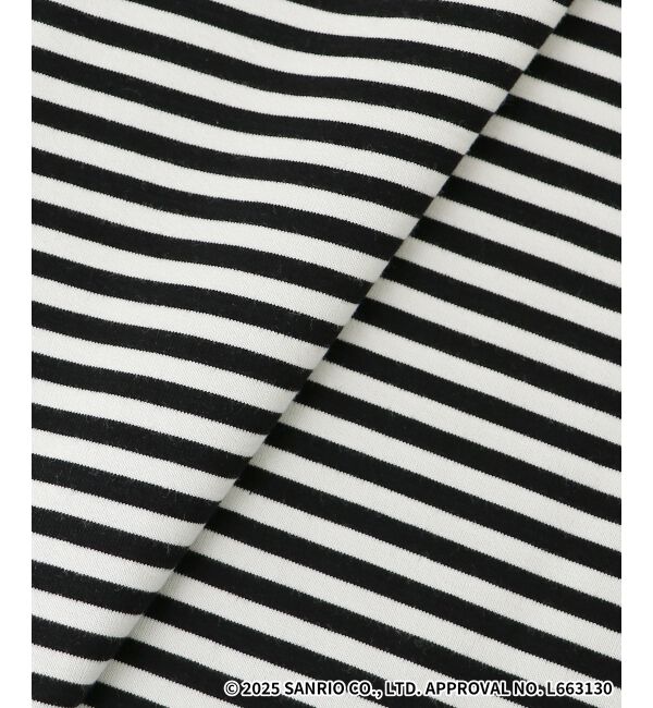  「【HELLO KITTY】Merci刺繍ボーダーロンT」|Tシャツ・カットソー|