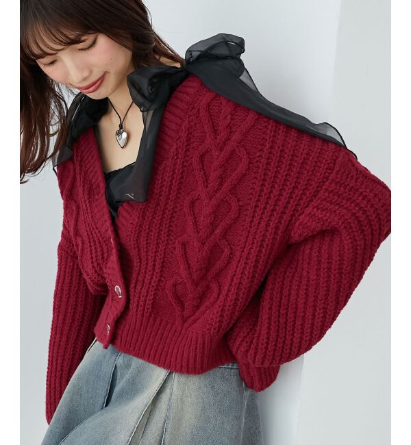 MAJESTICLEGON「ハートマシュマロモールカーディガン」|カーディガン|