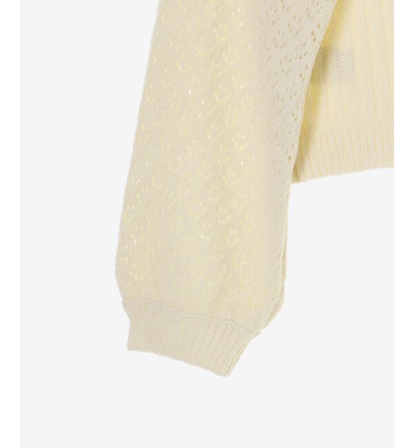  「ビッグカラー透かしニットカーデ」|カーディガン|