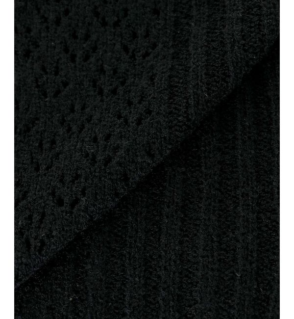  「ビッグカラー透かしニットカーデ」|カーディガン|