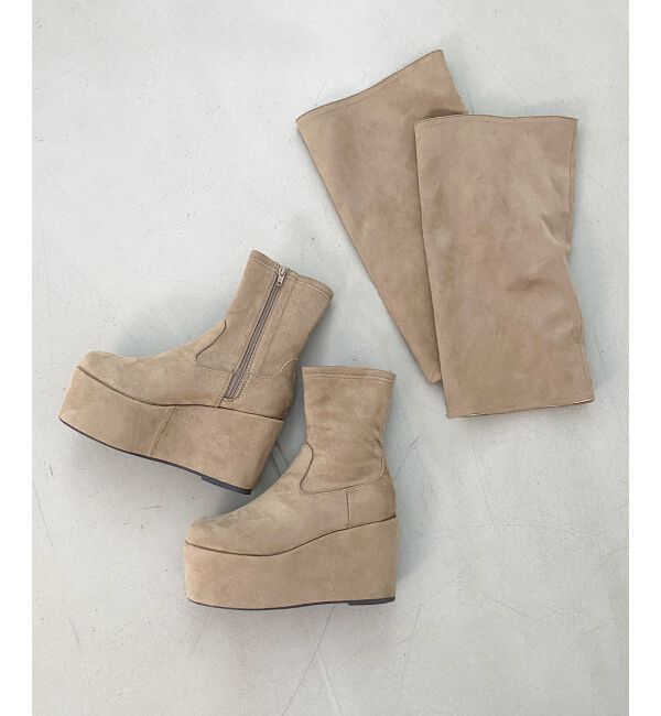  「ブーツカバーセット厚底ブーツ」|ショートブーツ|