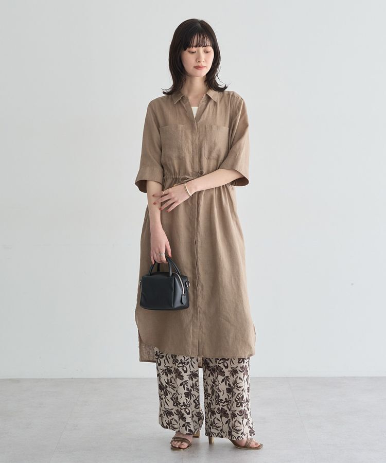 YECCA VECCA「フレンチリネンドロストワンピース」|ワンピース|