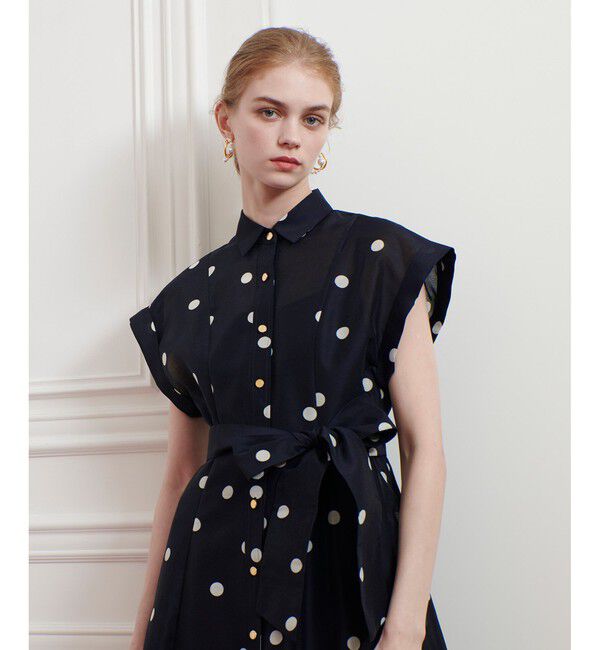 LOULOU WILLOUGHBY「【LOULOU WILLOUGHBY】オーガンドットワンピース」|ワンピース|