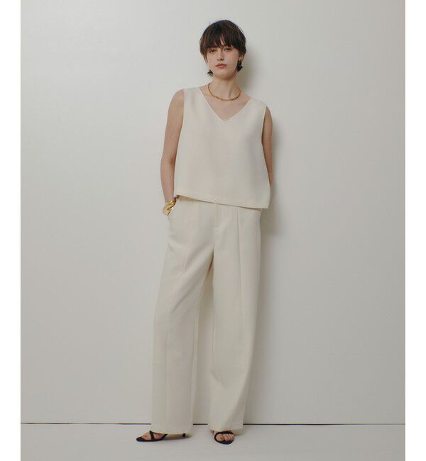 allureville「【ATELIER Line】ダブルクロスショートVネックプルオーバー」|シャツ・ブラウス|