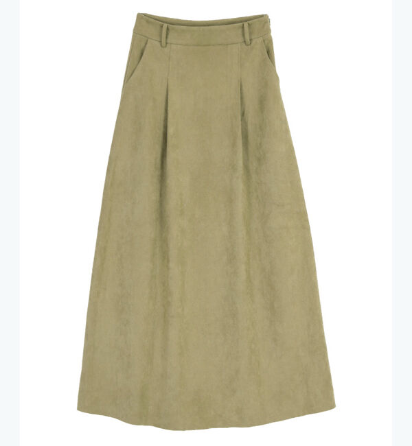 ur's「フェイクスエードマキシ丈タックスカート」|スカート|