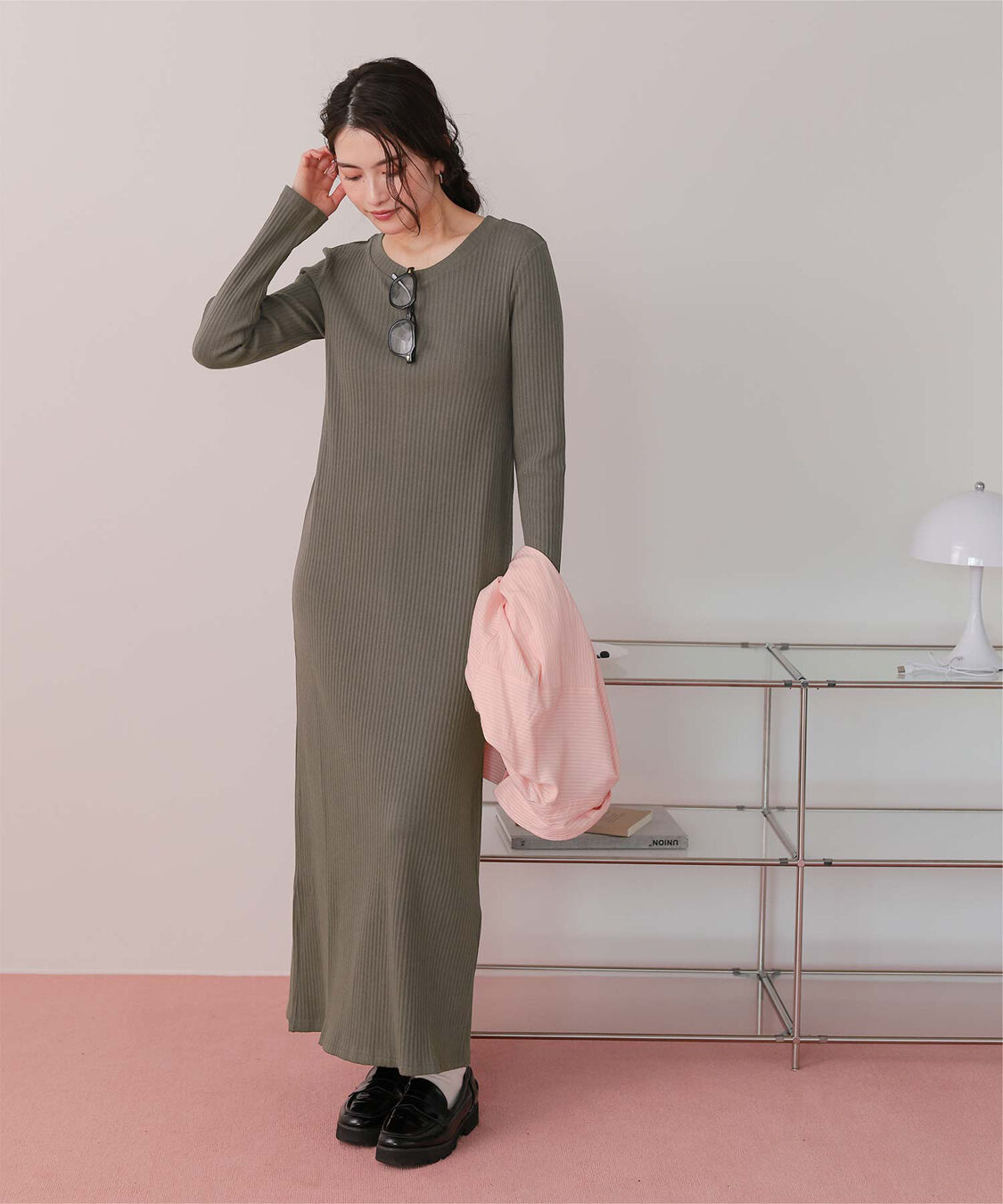 titivate「クルーネックリブワンピース」|ワンピース|