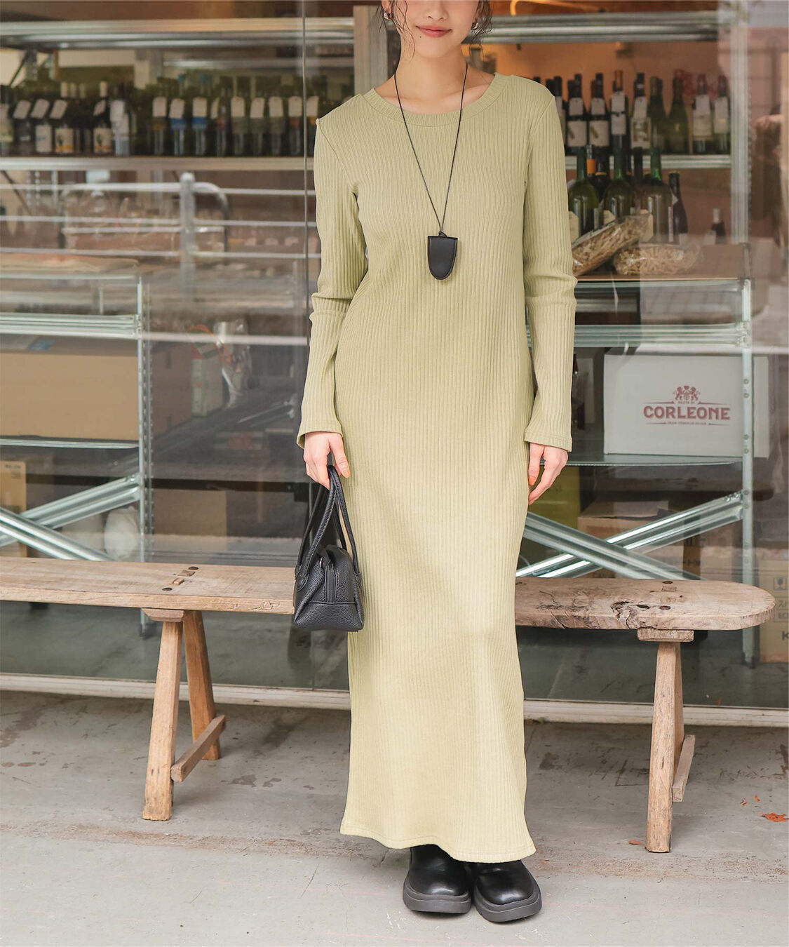 titivate「クルーネックリブワンピース」|ワンピース|