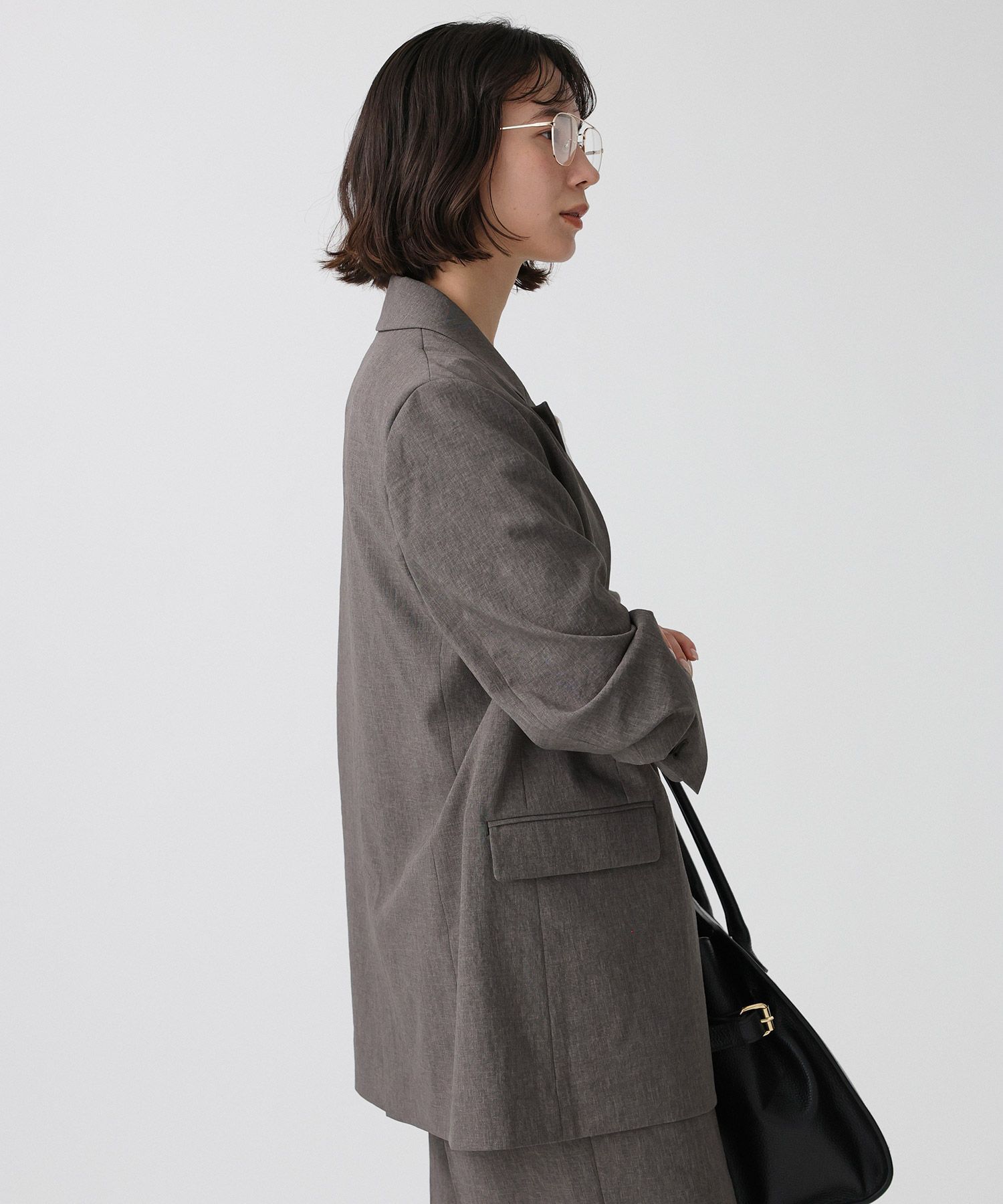 BABYLONE「リネンライクシャンタンクロスジャケット」|テーラードジャケット|