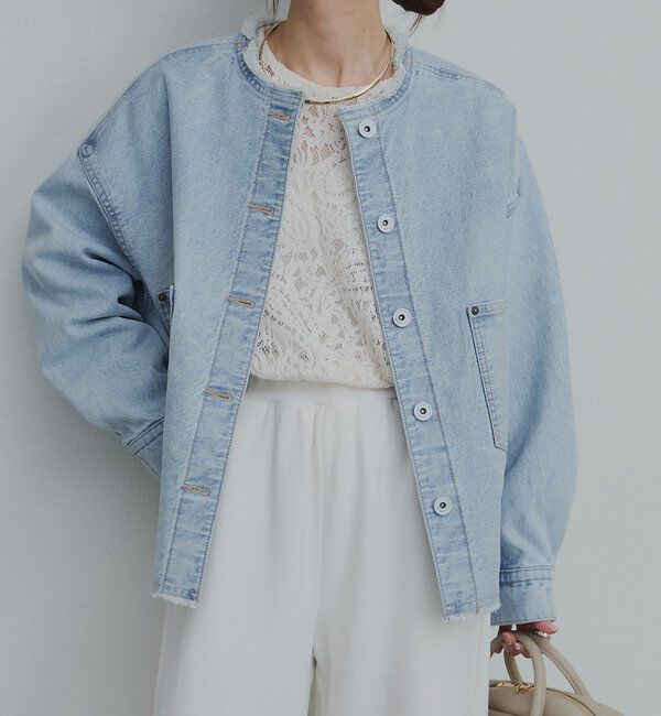  「セルビッチデニムノーカラージャケット」|デニムジャケット|