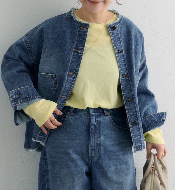  「セルビッチデニムノーカラージャケット」|デニムジャケット|