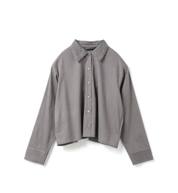 mizuiro ind「mizuiro ind ピンタックカラーシャツ」|シャツ・ブラウス|チャコールグレー
