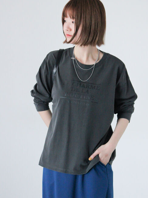 Lugnoncure「アソート柄プリントTシャツ」|Tシャツ・カットソー|チャコールグレー