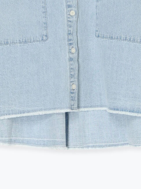 Samansa Mos2「デニムショート丈シャツ」|シャツ・ブラウス|