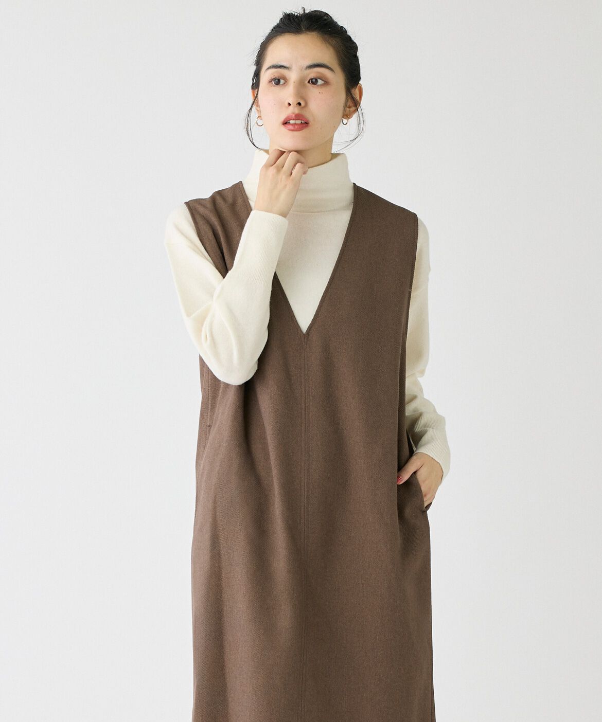 DAY by DAY it&rsquo;s international「ウール調ジャンパースカート」|ワンピース|モカチャ3