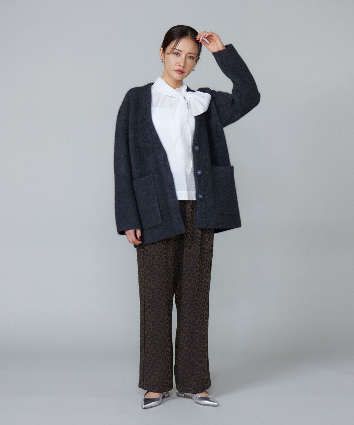 Le Souk「ラクーン接結編みニットジャケット」|カーディガン|