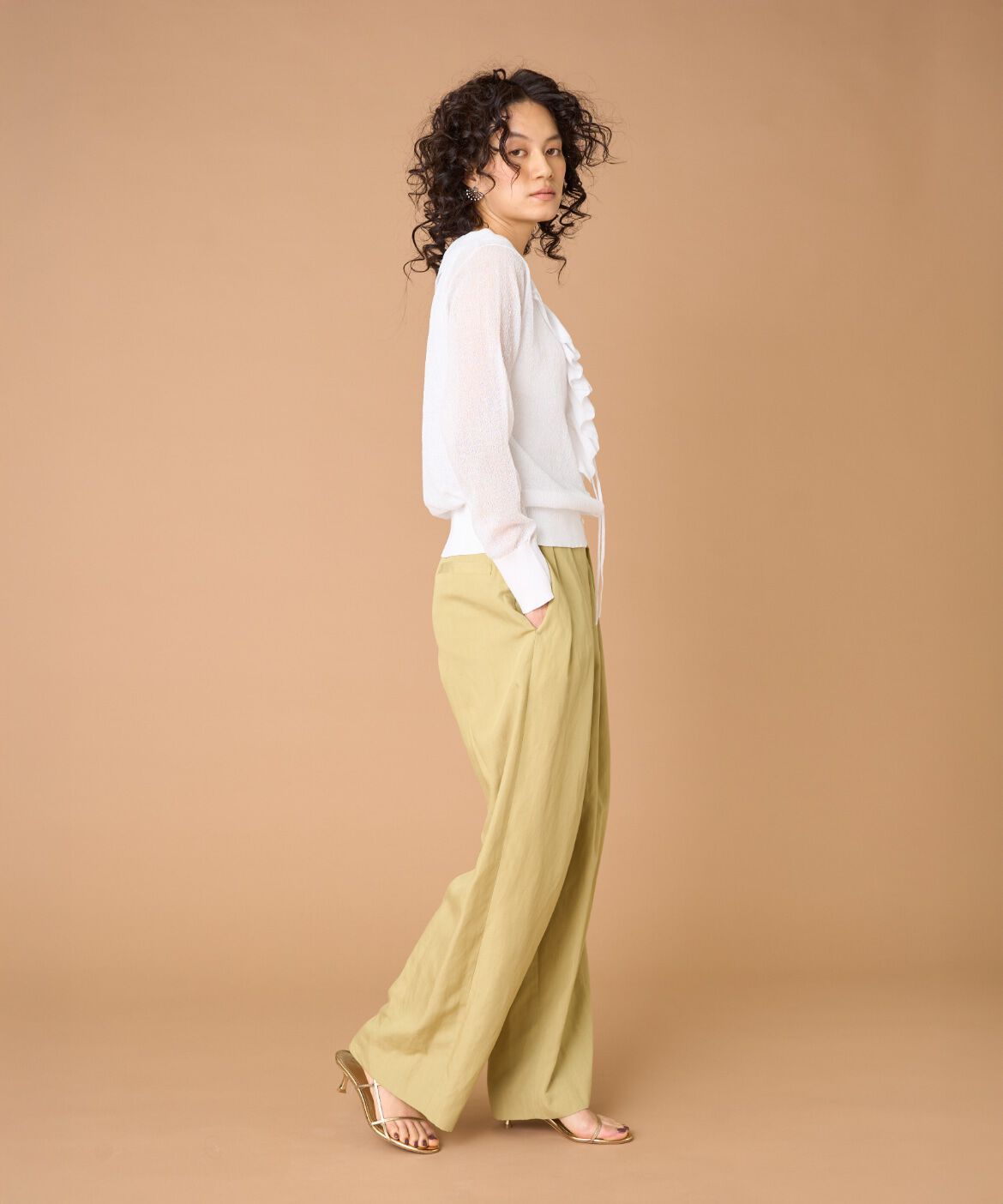 la veille by SUPERIOR CLOSET「ラメニットフリルカーディガン」|カーディガン|