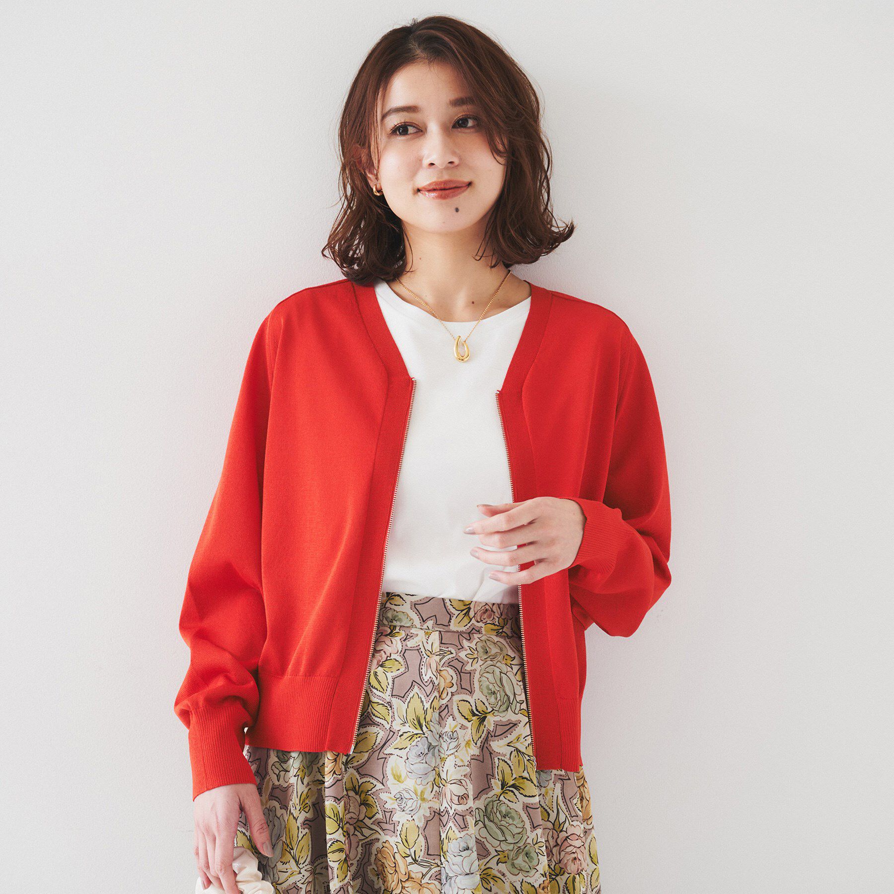 UNTITLED「【体型カバー/日除け】シアーニットカーディガン」|カーディガン|