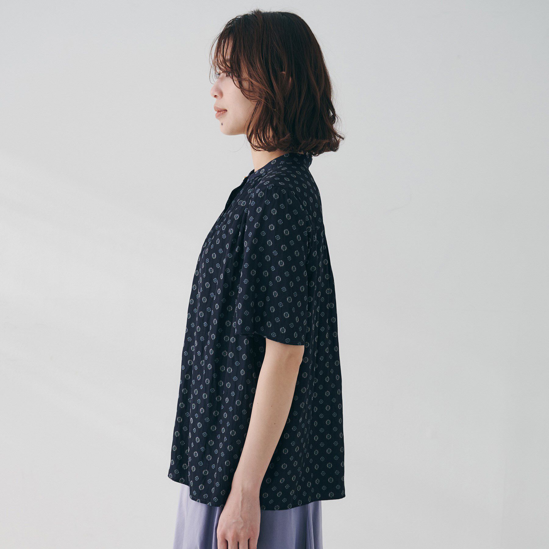 UNTITLED「【セットアップ可能/オンオフ】小紋柄ブラウス」|シャツ・ブラウス|