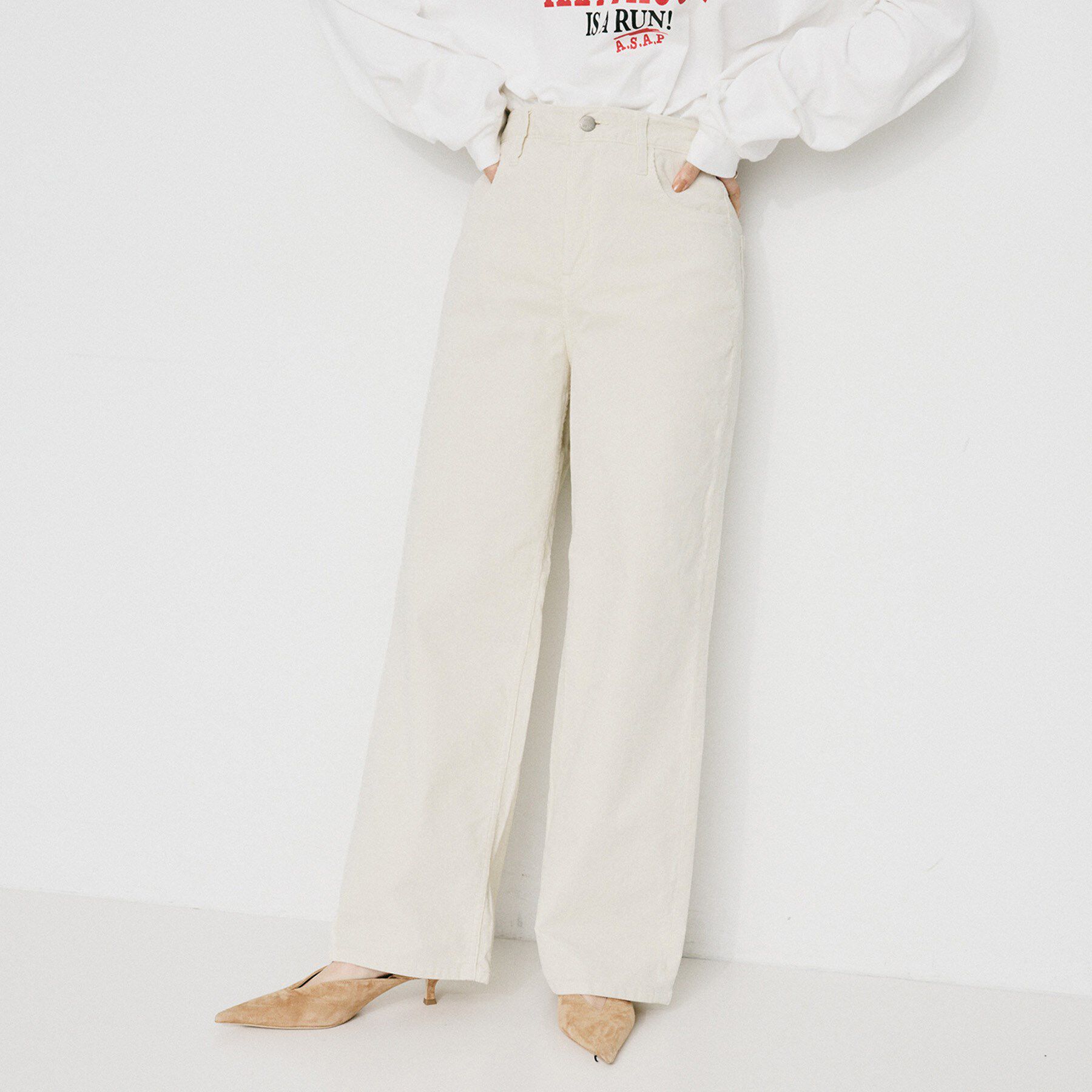 UNTITLED「【 Healthy DENIM 】Pink Pepper ワイドストレートコーディロイパンツ」|その他|