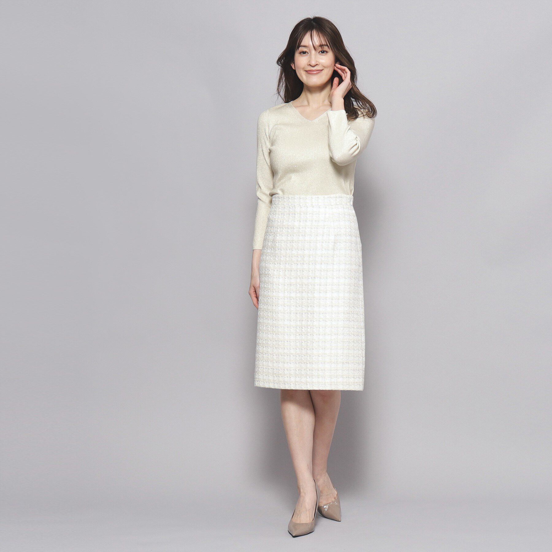 COUP DE CHANCE「【洗える／Vネック】華やかなラメ入りニットプルオーバー」|ニット・セーター|