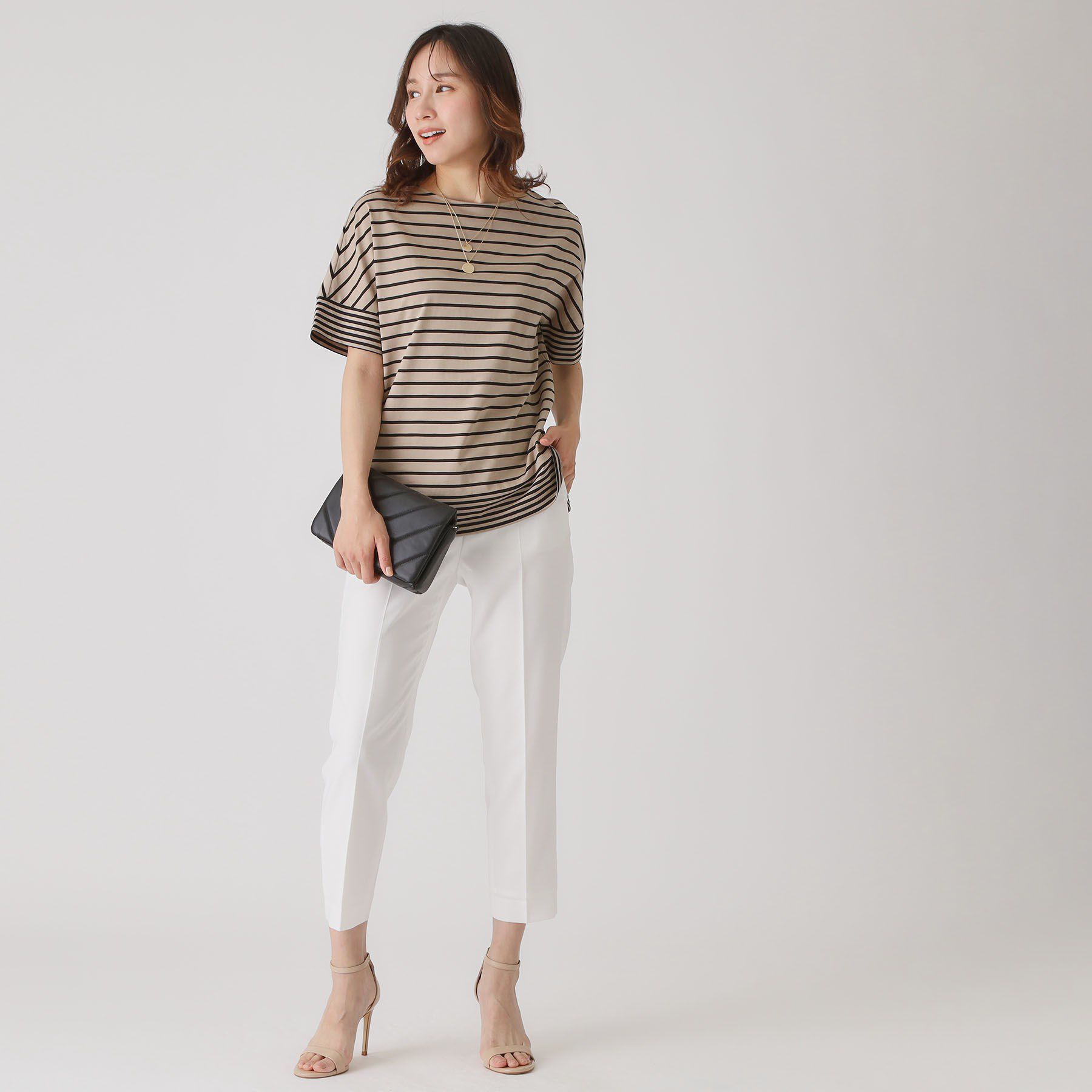 COUP DE CHANCE「【洗える／日本製】ボーダー切替デザイントップス」|Tシャツ・カットソー|