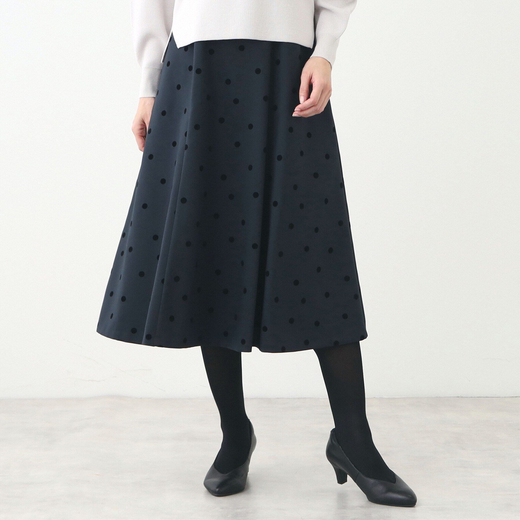 Reflect「ドットプリントフレアスカート」|スカート|